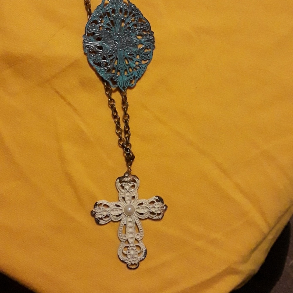 Rustic cross necklace